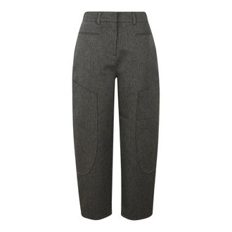 Ganni Dames, Broeken, Groen, Maat: S Katoen