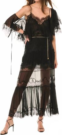 LoveShackFancy Aureline Midi Skirt In Black