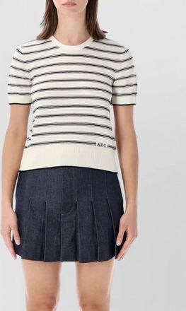 A.P.C. knit top short sleeves stripe pattern