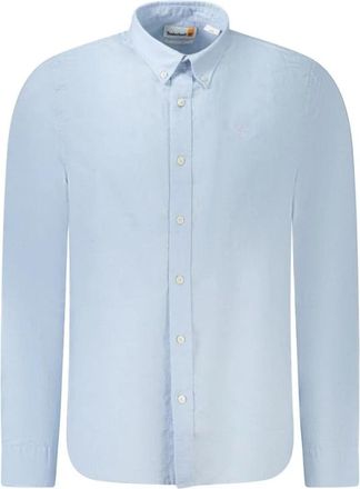 Timberland Cotton Shirt - Heren - Casual Overhemden - Blauw - M - Katoen - Overhemden