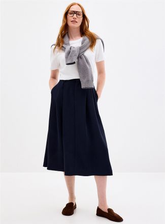 Contemporaine Womens Flared textured crepe pleated skirt