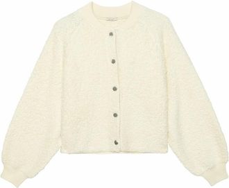 Ikks Vest met drukknopen, ronde hals, bouclettestof