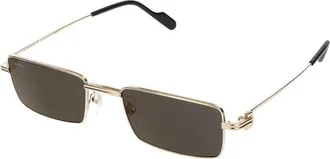 Cartier Unisex Sunglasses Cartier Ct0501s 001 Gold Grey 52-20-145 Metal