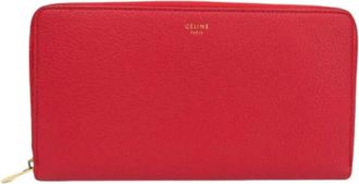 Celine Pre-owned Large Zip Multifunction 103973 - Dames - Vintage Accessoires - Rood - ONE Size - Leer - Vintage