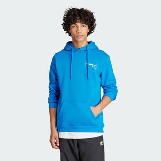 adidas Originals ADIDAS Originals Mens Paris Graphic Hoodie - Blue Cotton - Size X-Large