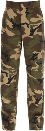 Palm Angels Sartorial Waistband Camo Werkbroek - Heren - Straight fit broeken - Veelkleurig - S - Katoen - Broeken