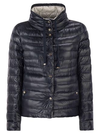 Herno Reversible Ultra Light Nylon Down Jacket With Funnel Neck