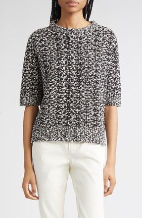 Lafayette 148 New York Marled Crewneck Sweater in Black Multi at Nordstrom, Size X-Small