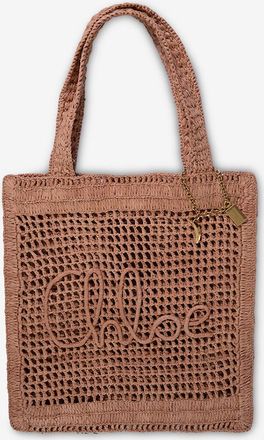 Chlo&eacute; Bast-Shopper mit Lochmotiv Summer Banana