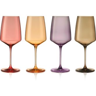 Viski Reserve Nouveau Crystal Wine Glasses Set of 4 in Daybreak at Nordstrom