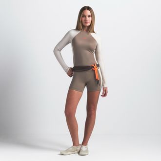 Nike Womens SKIMS Shine High-Waisted 5 Biker Shorts in Brown | SHSHO9501W-TST