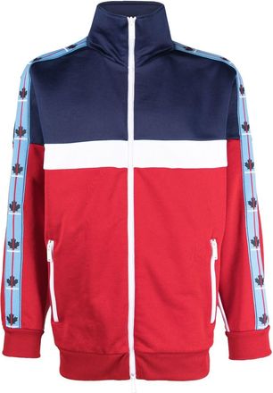 Dsquared2 logo-tape detail zip-up cardigan - men - Polyester/Cotton/Cotton - S - Blue