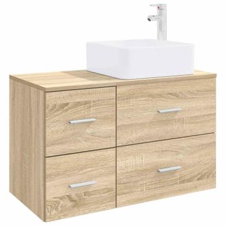 vidaXL Juego De Muebles De Ba&ntilde;o 2 Pcs Roble Sonoma Vidaxl