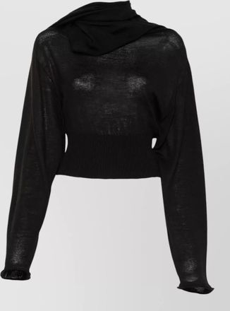 Rick Owens ribbed wool scarf top