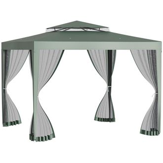 OUTSUNNY Carpa de jard&iacute;n 300x300x265 cm verde