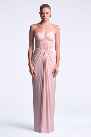 BCBGeneration MAXAZRIA Lace & Jersey Gown in Pink at Nordstrom, Size 14