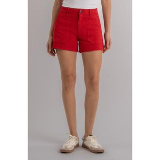Kut from the Kloth Jane High Waist Denim Shorts in Tomato at Nordstrom, Size 00
