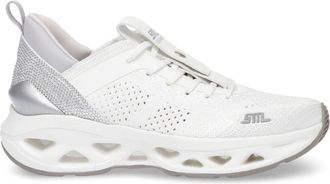 Steve Madden Womens Surge 1r Low Top Sneakers in White/Sil - Size UK 3