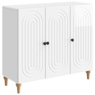 vidaXL Aparador Brillante 89 X 34,5 X 80 Cm Madera De Ingenier&iacute;a Vidaxl