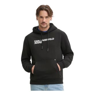 Karl Lagerfeld Hoodies & sweatvesten, Heren, Zwart, L, Katoen, Logo Hoodie
