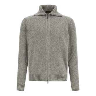 Zanone Truien & Vesten, Heren, Grijs, 3Xl, Wol, Zip-up Vest