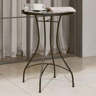 vidaXL Mesa De Bistr&oacute; De Mosaico Cer&aacute;mica Negro Y Blanco &Oslash;50x70 Cm Vidaxl