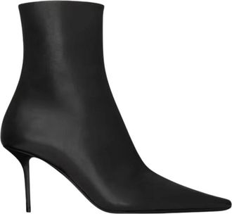 Saint Laurent Sandalen met middelhoge hak - Dames - Laarzen met Hak - Zwart - 37 1/2 EU - Schoenen