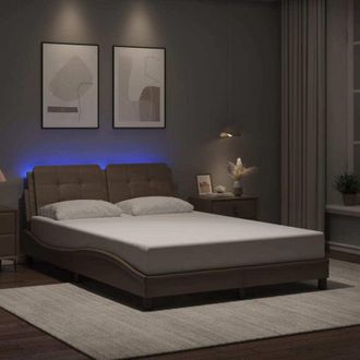 vidaXL Vidaxl - Estructura De Cama Con Led Sin Colch&oacute;n Cappuccino 120x200 Cm
