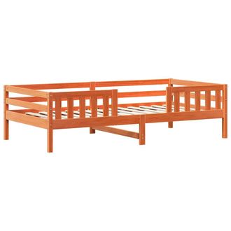 vidaXL Estructura De Cama Sin Colch&oacute;n Madera Maciza Marr&oacute;n 90x190 Cm Vidaxl