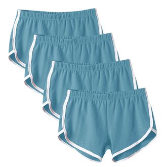 Generic 4 Pack Womens Yoga Dance Shorts Summer Hot Pants Cycling Hiking Sexy Sport Shorts Ladies Workout Gym Running Joggers Trousers Elastic Waist Casual Sho