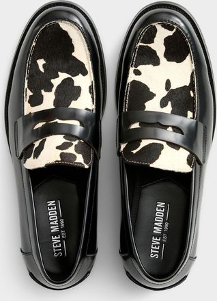 Steve Madden Mens Natan cow pony hair leather penny loafers Men