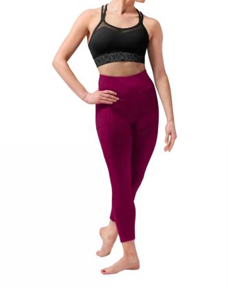 Bloch Tasha Paneled Leggings In Cherry
