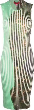 ECKHAUS LATTA graphic-print knitted midi dress - women - Recycled Polyester - S - Green