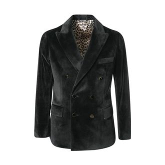 Reveres 1949 Double-Breasted Velvet Jacket - male - REVERES 1949 - Blazers - Black - 2XL - Jackets