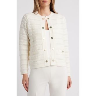 Anne Klein Open Front Cardigan in Eclair at Nordstrom, Size X-Small