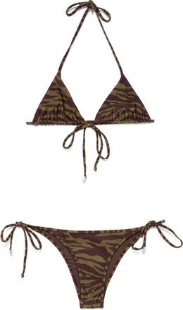 The Attico Zebra-Print Bikini - Womens - Elastane/Polyamide/Polyester