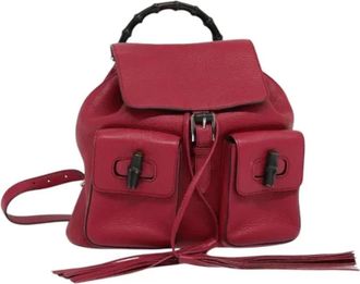 Gucci Pre-owned Leather backpacks - Dames - Vintage Rugzakken - Roze - ONE Size - Leer - Vintage