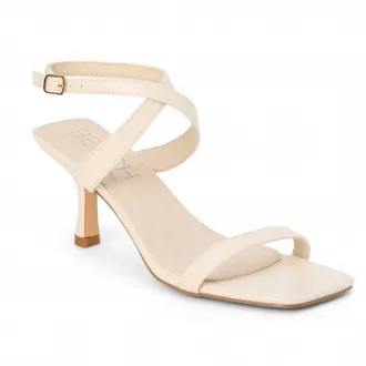 Matisse Footwear Womens Breeze Vegan Heeled Sandal With Buckle Detail In Beige