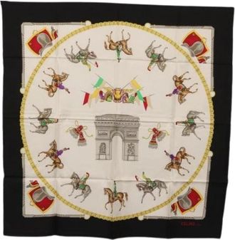 Celine Pre-owned Vintage Zijden Sjaal - Dames - Vintage Accessoires - Veelkleurig - ONE Size - Vintage