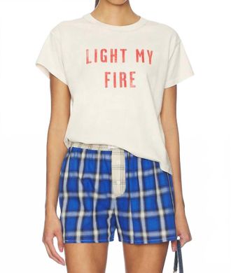 Daydreamer Doors Light My Fire Reverse Girlfriend Tee In Dirty White