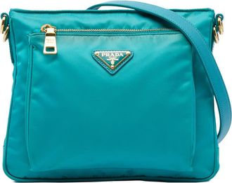 Prada Pre-owned Prada Saffiano Trimmed Tessuto Zip Top Crossbody Ladies CJ1TWJWWYMCS3R4L