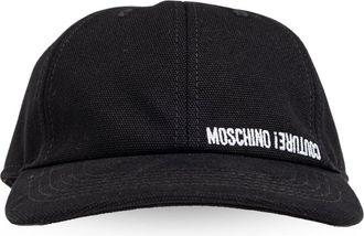 Moschino logo-embroidered cap - men - Cotton - One Size - Black
