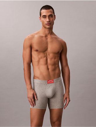 Calvin Klein Mens Heritage Classic Cotton Rib Boxer Brief - Grey - XL