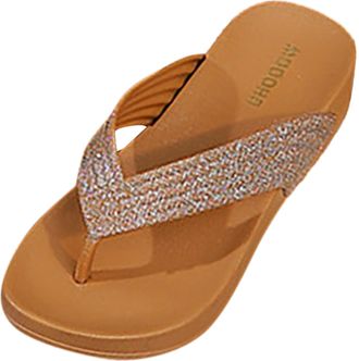 Generic Womens Fashion Flat Heel Beach Slippers with Versatile Herringbone Strap Design for Everyday Casual Comfort and Style (Brown, 5.5)