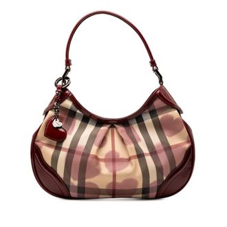 Burberry Pre-owned Burberry Small Nova Check Coated Canvas Hearts Hernville Hobo Ladies XWSDUGBALQ60C75T