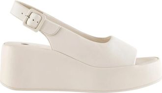 H&ouml;gl Beige Platte Sandalen Loulou Creme - Dames - Sandalen - Beige - 42 EU - Leer - Schoenen