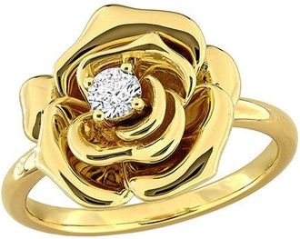 Rina Limor Silver 0.23 Ct. Tw. Created White Sapphire Rose Ring