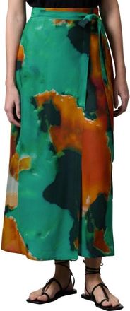 Roberto Collina Abstracte Omslagrok - Dames - Maxi Rokken - Groen - M - Rokken
