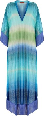 Missoni Caftano con frange - Blu
