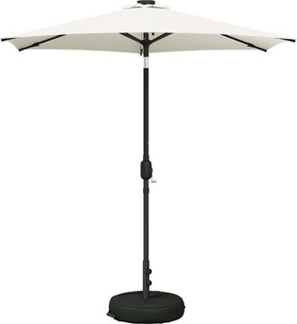 vidaXL Parasol De Jard&iacute;n Con Luces Led Y Base 230 X 230 Cm Poli&eacute;ster Vidaxl